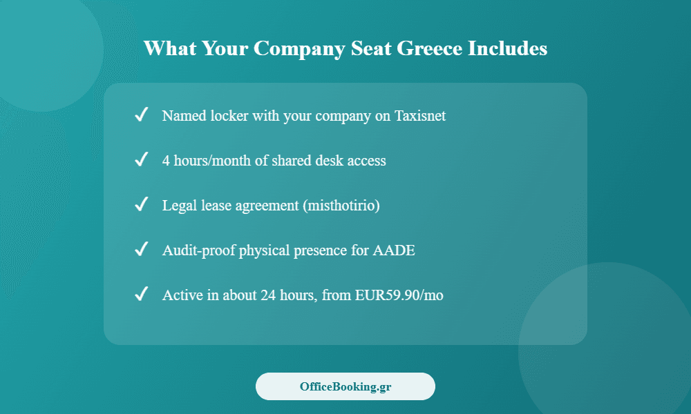 Company seat Greece checklist of what is included