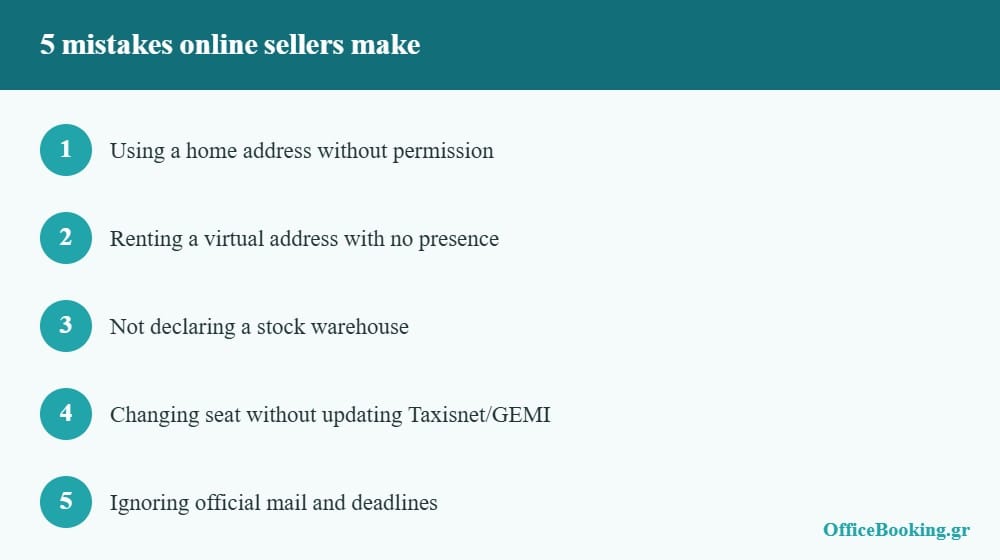 Mistakes with a registered office for an online store in Greece