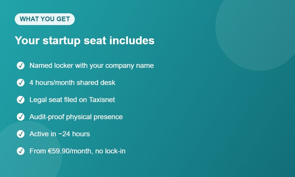 What a registered office for a startup in Greece includes