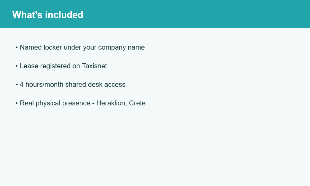 what's included in a registered office for insurance advisors in greece
