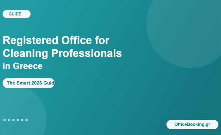 registered office for cleaning professionals in Greece - OfficeBooking.gr 2026 guide